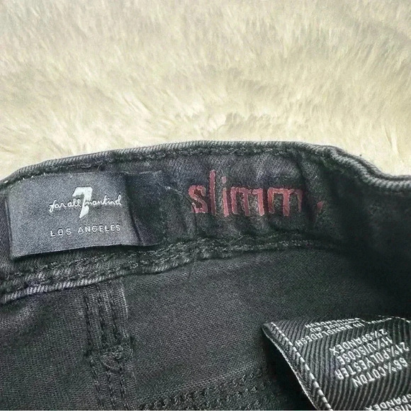 7 For All Mankind  Jeans Slim Black Size 5 - Picture 9 of 15